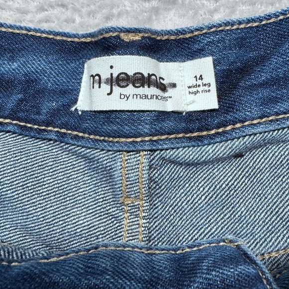M Jeans by Maurices Womens 14 Short Wide Leg High Rise‎ Cropped Jeans Raw Hem - Picture 4 of 9